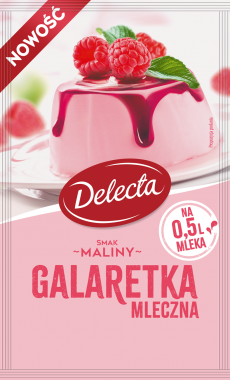 Galaretka mleczna o smaku malinowym